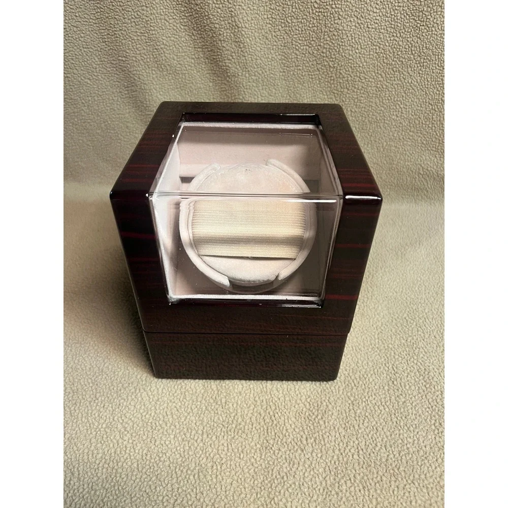 Chiyoda Single Automatic Watch Winder Mahogany Wood Gloss Finish Quiet Motor